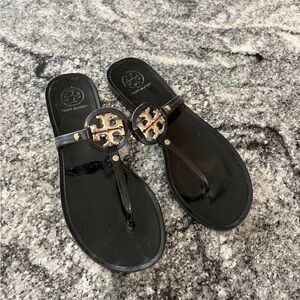 Tory Burch Black and Gold Sandals